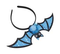 TEHAUX Halloween Bat Wings Headband for Adults, Comfortable Fabric and Plastic Material with Nonslip Design, Unique Bat-shaped Hair Accessory for Prom and Masquerades, Blue Halloween