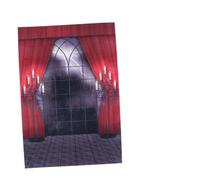 TEHAUX Halloween Castle Window Photo Backdrop Cloth 150X210Cm, Halloween Theme Photography Background for Studio and Party Decorations, Scary Haunted House Scene Prop