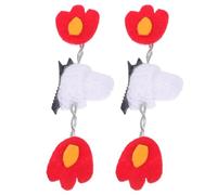 TEHAUX Halloween Mini Hat Hair Clips 1 Pair Flame Devil Witch Knitted Party Hair Barrettes for Women Side Snap for Festival Cosplay Events