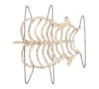 TEHAUX Halloween Skeleton Rib Cage Costume Prop, Lightweight Hollow Plastic Bone Accessory with Adjustable Chain Buckle, Modular Design for Festival and Stage Performance in Beige