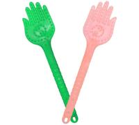 TEHAUX Handheld Body Massage Paddle and Acupoint Pat Stick, 2pcs Set in Green and Orange-Pink for Muscle Relief, Portable Body Healthy Tool for Neck, Shoulder, and Leg Massage