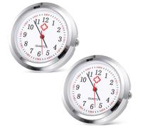 TEHAUX Handmade Nurse Pocket Watch Dial 2Pcs Clip-On Lapel Pin for Doctors and Paramedics