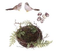 TEHAUX Handmade Rattan Bird Nest Shelter for Birds, Plastic Material with Rustic and Chic Style, Providing A Sheltered Warm Place inside Your Home Or Hooked on Your Porch Color