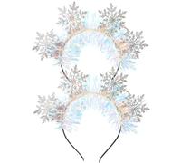 TEHAUX Headbands Composite and Christmas Accessories 2pcs Hair Snowflake for Season Comfortable Leather Felt Cloth Hair Ornament Holiday Party