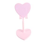 TEHAUX Heart Shaped Desk Phone Stand Adjustable Retractable Pink Abs Metal | Smartphone Holder Desk, Compact Antislip Base, Rotating Tabletop Support for Home Office Phone and Tablet Use
