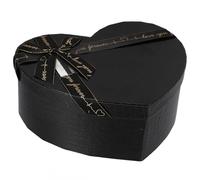 TEHAUX Heart Shaped Present Packing Box Storage Box Black Paper Romantic Delicate Generous Design for Wedding Birthday Valentine's Day Wrapping and Flower Arrangement