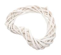 TEHAUX Heart Shaped Rattan Wreath Frame 20Cm White Wood for Rustic Window Hanging and Study Room Decoration