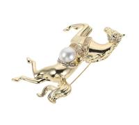 TEHAUX Horse Brooch Pin with Rhinestone and Pearl, Vintage Chinese Zodiac Lapel Pin for Women and Men, Halloween and Christmas Animal Badge Accessories for 2026 New Year