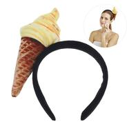 TEHAUX Ice Cream Cone Hairband Headpiece Yellow Sweet Dessert Hair Accessory for and Adults