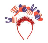 TEHAUX Independence Day Festival Headband Felt Cloth Five-pointed Star Design, Comfortable to Wear Photo Prop for Fourth of July Weekend Bash and Independence Day Party