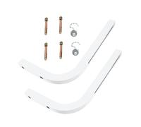 TEHAUX Iron Projector Screen with Hooks 2pcs L-bracket Wall Mount Holder L-shape Design White Finish for Manual and Projector Screens Compatible with Concrete Walls and Corners