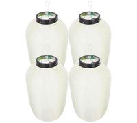 TEHAUX Japanese Hanging Lanterns Foldable and Easy to Clean Lanterns 4pcs Silk Iron Material Traditional Japanese Style for Indoor Decoration and Party Use