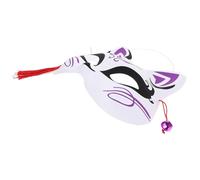 TEHAUX Japanese Style Fox Half Face Mask for Halloween Party, Adult Masquerade Cosplay Accessory, Festival Animal Prop in Hand-painted Design