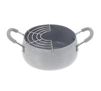 TEHAUX Japanese Style Tempura Deep Fryer Pan Compact Non-stick Frying Pot with Oil Drain Rack for Crispy Fried Chicken French Fries and Dried Fish Cooking