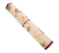 TEHAUX Japanese Vintage Bamboo Paint Brush Holder Roll-up Case 9 Slots, Canvas Pencil Pouch for Watercolor Artists and Calligraphy Students, 40x35cm, Travel Brush Organizer for Art and Writing Tools