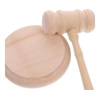 TEHAUX Judge Gavel with Base Beech Wood Hammer for Lawyers and Judges Vintage Style Auction Mallet with Comfortable Grip Practical Lawyer Judgement Gavel for Courtroom Use and Display