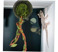 TEHAUX Jumping Spider Enclosure Hide Box with Artificial Plant Vines Leaves Decorative Habitat Shelter for Bearded Dragon Lizard Gecko Reptile Climbing Hideout