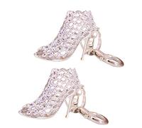 TEHAUX Keychain Charm Bag High Heel Silver 2pcs Key Holder Pendant Crystal Hollow Car Key Ring for Women’s Handbag Accessories