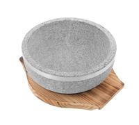 TEHAUX Korean Stone Bibimbap Bowl with Tray Natural High-Temperature Resistant Cooking Pot for Soup Rice Noodles Multi-Function Serving Bowl for Korean Cuisine