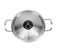 TEHAUX Korean Style Instant Noodle Pot with Lid Double-Handle Stainless Steel Cooking Pot Lightweight Multi-Stove Compatible Saucepan for Household Picnic and Restaurant Use