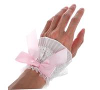 TEHAUX Lace Wrist for Women Detachable Sleeve with Ruffled Bow Design Elegant Fake Sleeves for Creative Nail Art Photos Comfortable Lightweight Accessories for Social Media Influencers