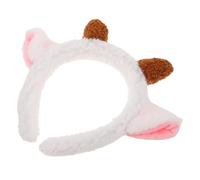 TEHAUX Lamb Ear Headbands Ram Horn Hair Hoops Animals Ears Headband Sheep Lightweight Plush Cloth White Charming Sheep Design Fine Stitching Christmas Festive Parties for Women