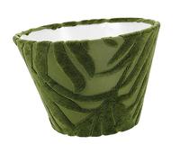 TEHAUX Lamp Shade Replacement for Desk Table Lamps Green Fabric Lampshade with Textured Leaf Design Easy to Install for Bedroom Living Room and Cafe Decor
