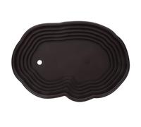 TEHAUX Large Coffee Abs Tortoise Water Bowl with Ramp for Easy Climbing Reptile Bathing and Feeding Dish Suitable for Lizards and Snakes in Turtle Habitat Accessories
