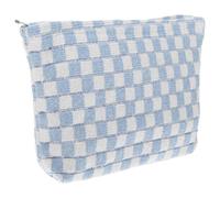 TEHAUX Large Travel Cosmetic Bag for Women with Secure Zipper Closure, Reusable Knitting Fabric, Fashionable Design, for Storing Coins and Keys, Portable Toiletry Bag with Spacious