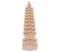 TEHAUX Level Wenchang Tower Wood Statue Miniature Ornament