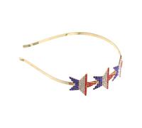 TEHAUX Lightweight Pentagram-shaped Alloy Headband for Women, Adorable Party Hair Hoops with Independence Day Elements, Festival Headband for Young Ladies at Party Supply