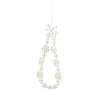 TEHAUX Lightweight Shapes Strap Phone Imitation with Beaded Wrist Acrylic Pearl Bowknot and Butterfly Wear and Break Resistant Phone Charm Lanyard for Keys and Cameras