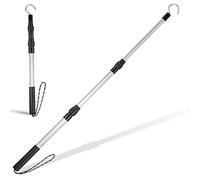 TEHAUX Loft Ladder Pole with Hook Attic Stairs Hook Telescopic Pull Down Aluminum Alloy Rod Easy Telescopic Use Multifunctional Tool for Attic Ladder Pull and Garage Access