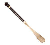 TEHAUX Long Handle Shoe Horn 35cm Ebony Wood Copper Tip Shoe Tongue Helper Seniors Versatile Boot Lifting Tool