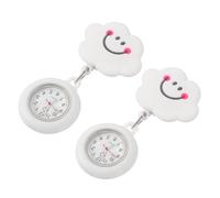 TEHAUX Luminous Retractable Hanging Chest Watch with Smiling Cloud Pattern, Silicone Material, 2pcs for Doctors and Healthcare Professionals