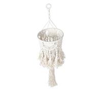 TEHAUX Macrame Tassel Lampshade Woven Ceiling Pendant Light Cover Bohemian Style for Home Restaurant Durable Cotton Thread Material Unique Elegant Design