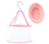 TEHAUX Makeup Brush Cleaning Pad Mat to Remove Makeup Residue and Prolong Serving Time with Large Capacity Silicone and Fabric Material Includes Hanging Drying Net for Beauty Brush Use