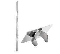 TEHAUX Makeup Spatula Tool Color Mixing Plate Stainless Steel Pigment Blending Mixing Pigments Can Fit in Your Bag with Ring on The Back