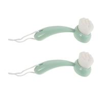 TEHAUX Manual Facial Cleansing Brush 2pcs Long Handle Soft Bristles Face Scrub Exfoliator for Deep Cleaning and Blackhead Removal Suitable for Daily Skincare Routine