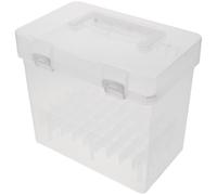 TEHAUX Marker Storage Box with Handle, High Capacity Plastic Organizer for 60 Pens, Secure Marker Placement, Multifunctional Use for Travel and Creating Art Supplies
