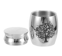 TEHAUX Memorial Cremation Urn Ashes Keepsake Jar Can Be Opened Not Easy to Fade Stainless Steel Simple Style Light Weight Silver Suitable for Funeral and Can Be Placed and Stored for Dog