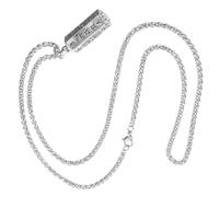 TEHAUX Men's Vial Pendant Necklace with Six-Character Incantation and Shurangama Blessing, Essential Oil Diffuser Amulet Necklace with Dragon Bone Chain, Container Pendant for Liquid and