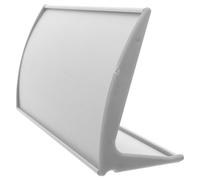 TEHAUX Metal Vertical Signboard Stand Arched Holder, Silver L-Shaped Office Desk Name Plate 24.5x11.5cm, Floor Standing Sign Holder for Desk Numbers and Locker Name Plates