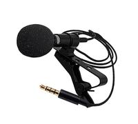 TEHAUX Microphone 3.5mm Noise Omnidirectional Lavalier with Reduction 150cm Portable Feature, Tpe Material Plug Cable Length for and K Song Recording Online Teaching Video Production