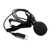 TEHAUX Mini Lavalier Microphone and Built-in Clip with Active Sound Collection Technology Metal and Plastic Condenser Mic Includes Pu for Phone Recording in Vlog and Live Broadcast
