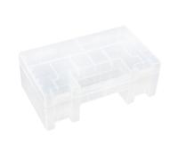 TEHAUX Mini Portable Transparent Battery Organizer Box Holder for Aa Aaa Rechargeable and Standard Cells Compact Storage Container for Aa and Aaa Batteries Clear Case for Home and Travel