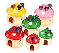 TEHAUX Miniature Mushroom House Micro Landscape Garden Decorations Weather-resistant Tiny Mushroom Ornaments in Multiple Colors for Terrariums Bonsai and Craft Projects