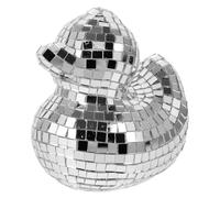 TEHAUX Mirror Effect Disco Ball Duck Ornament Glass Reflective Desktop Decoration for Dance Party Wedding Birthday Christmas Festival with Glass and Materials