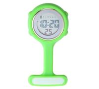 TEHAUX Modern Electronic Nursing Watch with Glow Function and Date Display, Stylish Green Pocket Watch with Safety Pin for Doctors and Nurses, Sturdy Glass Mirror and Alloy Design