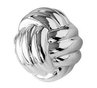 TEHAUX Modern Silver Ceramic Thread Knot Ornament for Home and Bedroom Decoration Smooth Polished Finish Nordic Style Adornment for Dressing Table Office Wedding and Party Display